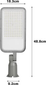 Brilagi - Lampă stradală LED de exterior URBANLIGHT, cu articulație, 100 W, 230 V, gri, IP65
