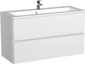 Dulap baza suspendat Oristo Anna 100x40x55 cm cu 2 sertare softclose finisaj alb lucios