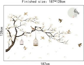 Autocolant de perete "Cireș japonez" 187x128cm