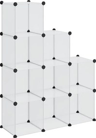 vidaXL Organizator cub de depozitare, 9 cuburi, transparent, PP