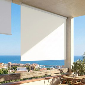 Outsunny Roletă exterioară rulou 2,4 x 1,6 m roletă opacă verticală protecție vizuală retractabilă impermeabilă, anti-UV30+, crem | Aosom Romania