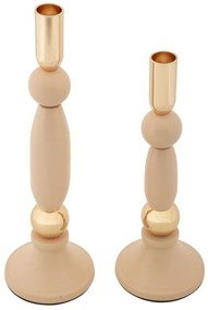 Mauro Ferretti Set Suport Lumanare Strek Roz 2 Bucati Cm Ø9,5X25-9,5X28 | Aosom Romania