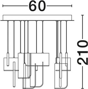 Lustra LED suspendata liniara design decorativ 3000K TOTEM 56W