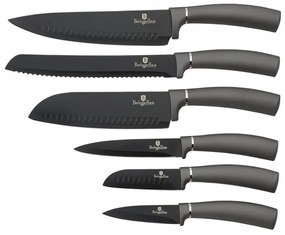 Set cutite otel inoxidabil (6 piese) Black Silver Collection Berlinger Haus BH 2544