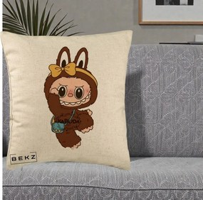 Perna Personalizata Kabuda Maro cu Funda Aurie, 40x40 cm, Bej, Husa Detasabila, Perna Inclusa, BEKZ®