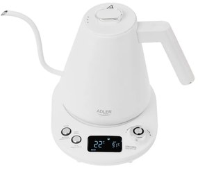 Cana electrica Adler AD 1349W, 1100W, 1 l, 40-100°C, mentinere caldura, Afisaj LED, Alb