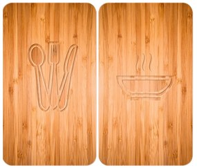 Set 2 protecții din sticlă pentru aragaz Wenko Lunch, 52 x 30 cm