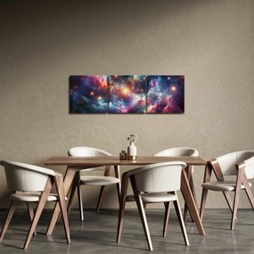 Tablou - Univers întunecat (cu ceas) (90x30 cm)