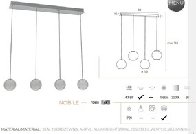 Lustra cu 4 pendule LED design modern NOBILE