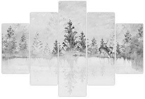 Tablou - Cerb lângă lac (150x105 cm)