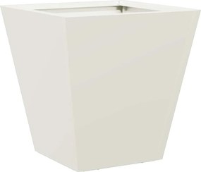vidaXL Jardinieră de grădină, alb, 30x30x30 cm, oțel