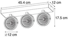 Spotlight de design gri reglabil cu 3 lumini - Go
