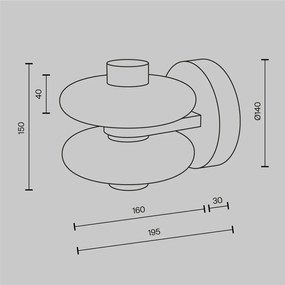 Aplica de perete LED metal maro, sticla Nuvem