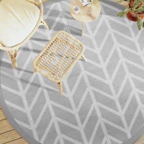 vidaXL Covor de exterior, ARAKIL gri, Ø200 cm, PP