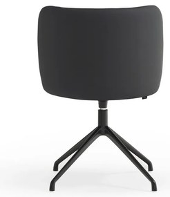 Scaun de sufragerie negru tapițat Mogi – Teulat