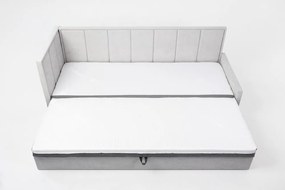 Canapea gri extensibilă/cu spațiu de depozitare cu tapițerie din chenille 214 cm Fulgeo – ELTAP