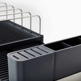 Uscător de vase Joseph Joseph 851690, Extensibil, Scurgere, Compartiment pentru cuțite, Pliabil, Gri închis/inox