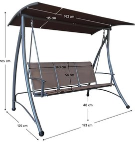 Balansoar grădină Lograse (maro + gri închis) . 1116379