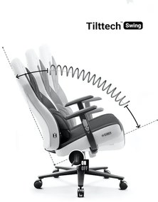 Scaun De Gaming Din Material Diablo X-Gamer: SNOW WHITE Diablochairs
