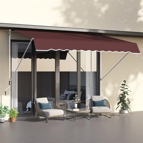 Outsunny Store banne Manual retractabil 3L x 1,5l m Auvent Telescopique fara Gatire Inclinatie si Inaltime reglabila Instalare Rapida metal alu Poliester Anti-UV bordo | Aosom Romania