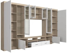 Mobilier living Merasoja (Stejar sonoma + Alb) (cu iluminat LED). 1104563