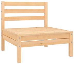 Set mobilier de gradina, 3 piese, lemn masiv de pin Maro, colt + mijloc + masa, 1