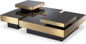 Set 4 masute de cafea design elegant Nio, alama-negru 113961 HZ