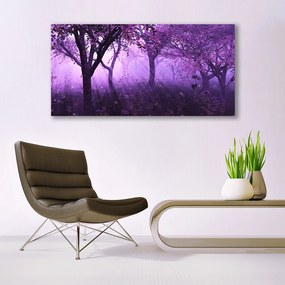 Tablou pe panza canvas Copaci Natura violet roz