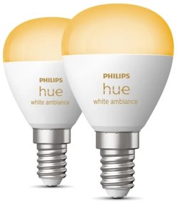 SET 2x bec LED dimabil Philips Hue WHITE AMBIANCE P45 E14/5,1W/230V