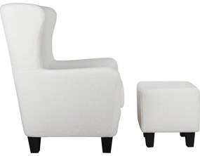 Fotoliu alb wing cu tapițerie din catifea Zhili - Støraa