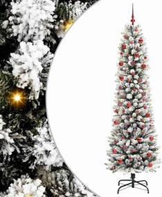 vidaXL Brad de Crăciun artificial Alb 210 cm PVC și metal și plastic