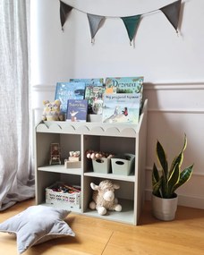 Biblioteca pentru copii Book Nook verde salvie H76 cm