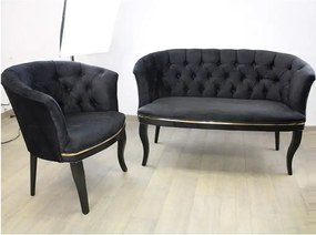 Fotoliu Milano, negru, picioare negru, Homs