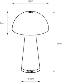 Markslöjd 108950 - Lampă reîncărcabilă LED reglabilă FUNGI LED/1,5W/2000 mAh IP44 gri