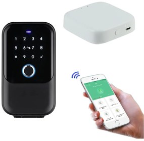 Pachet Seif Chei AMASAFE 5 Smart, Negru + Adaptor Wifi, pentru inchirieri in regim hotelier AirBNB, Booking, TravelMinit