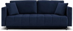Canapea extensibila ALDO 3L, stofa catifelata albastru inchis - Monoli