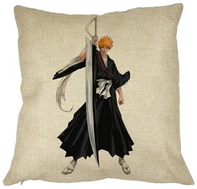 Perna Decorativa cu Bleach - Ichigo, 40x40 cm, Husa Detasabila, Burduf