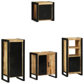 vidaXL Set de mobilier pentru baie 4 pcs Maro Lemn de mango solid
