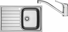 Chiuveta bucatarie inox Franke Spark 78x50 cm cu 1 cuva cu picurator dreapta finisaj lucios plus baterie crom