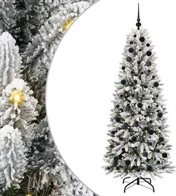 vidaXL Brad de Crăciun artificial cu 300 LED cu suport Alb 180 cm