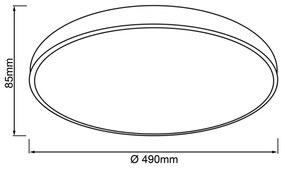 Brilliant - Plafonieră dimerizabilă LED SLIMLINE, 60W/230V, Ø 49 cm, neagră + telecomandă