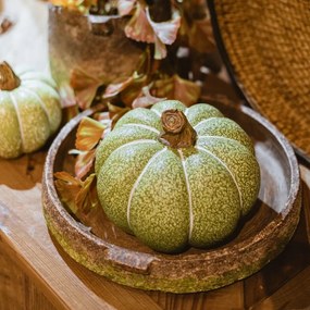 Dovleac decorativ Pumpkin Harvest, verde, 20x15 cm - modele diverse