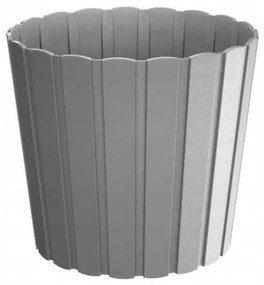 Ghiveci decorativ de flori, rotund, gri, 12 L, 28.5x25.6 cm, Boardee Basic