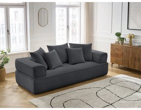 Canapea gri închis cu tapițerie din chenille 237 cm Whesley – Bobochic Paris