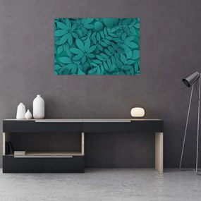 Tablou - Frunze turcoaz (90x60 cm)