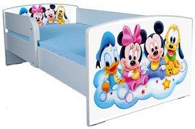 Patut personalizat cu Mickey si Prietenii varianta copii 2-8 ani cu saltea 140x70, fara sertar PTV1846