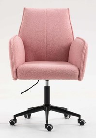 HR280K Scaun Roz Pudra Boucle cu Bază Neagră