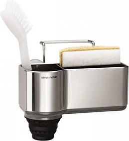 Organizator pentru chiuveta Simplehuman KT1116, 14,3 x 19,4 x 19,5 cm, Otel inoxidabil, Inox/Gri