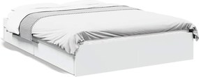 vidaXL Cadru de pat cu sertare, alb, 120x200 cm, lemn prelucrat