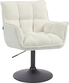 HR560N Scaun Crem din Boucle cu Bază Neagră